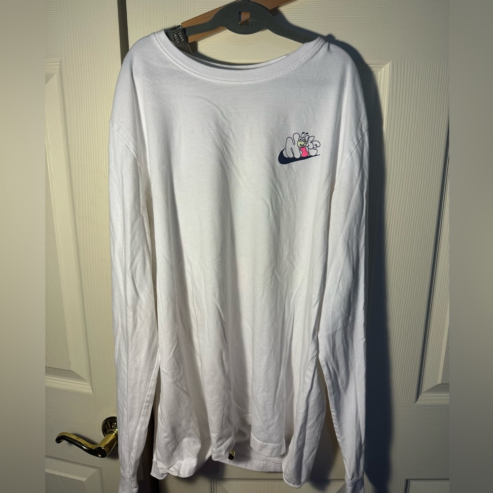 Nike White Long Sleeve with Cartoon Logo